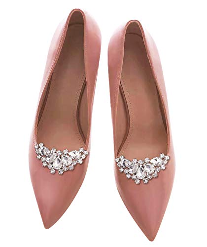 HJYHYN Hochzeit Schuhclips Damen Brautschmuck Silberne Schuhschnalle Schuhe Clips Schuhclips Strass von HJYHYN