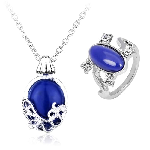 HJYZY 12 Stück The Vampire Diaries Daywalking Katherine Sapphire Crystal Anhänger Halsketten Aufkleber Elena Sapphire Crystal Daylight Ring Ring Set für Fans von HJYZY