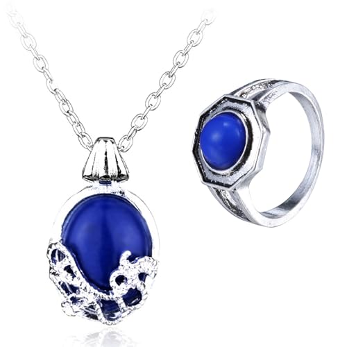 HJYZY 12 Stück The Vampire Diaries Daywalking Katherine Sapphire Crystal Anhänger Halsketten Aufkleber Vampire Family Ring Klaus Mikaelsons Ring für Fans von HJYZY