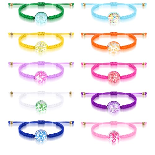 HJZHII 10 Stück Freundschaftsarmbänder Kinder, Verstellbar Buntes Blumen Friendship Bracelet Armband Geflochten Gewebte Wickel Junge Mädchen Freundschaftsarmbänder von HJZHII
