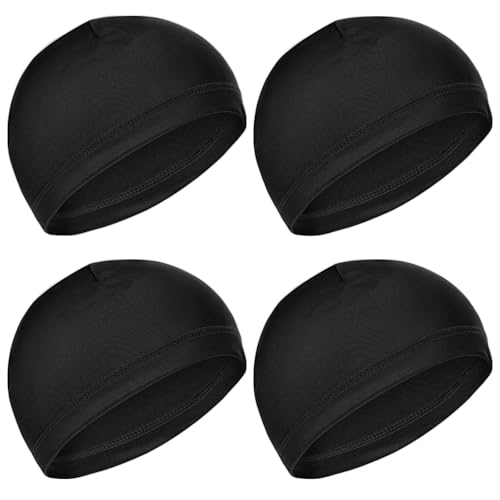 HJZHII 4 Stück Skull Cap, Feuchtigkeitstran Fahrradkappe schlafmütze sportierende Schädelmütze Mütze Multifunktionale Fahrradmütze Unter Helm für Herren Damen von HJZHII