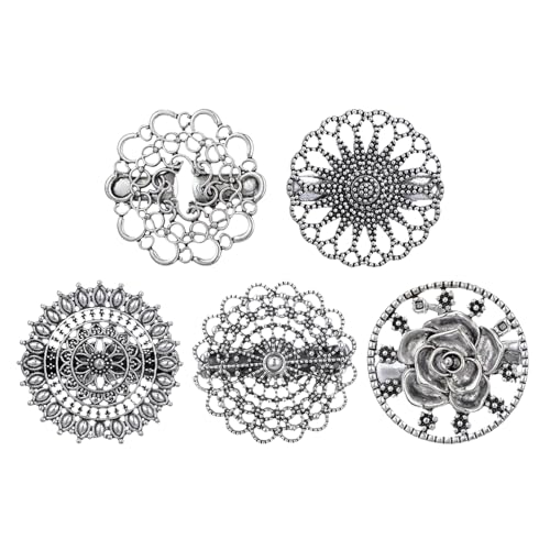 HJZHII 5 Stück Vintage Cardigan Clip,Schal Strickjacke Broschen für Kleidung,Button Covers Clip Cardigan Clips Damen Runde Vintage Umhang Brosche Schalclip Clips für Kleidung Vintage Kragen Kleid von HJZHII