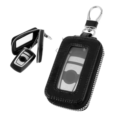 HJZHII Auto Schlüsseltasche, Schlüsseletui Autoschlüssel Tasche Schlüsselmäppchen Autoschlüssel Hülle Autoschlüssel Etui PU Autoschlüssel Schutzhülle mit Karabiner für Autoschlüssel Herren Damen von HJZHII