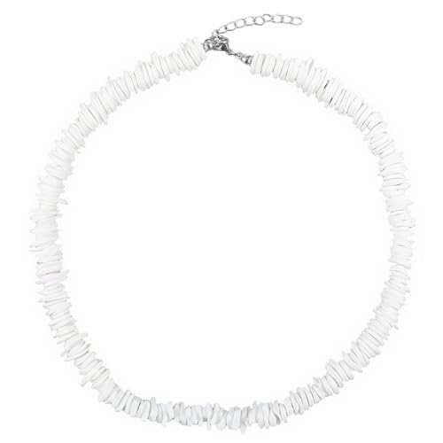 HJZHII Weiße Muschelkette for Herren, Surferkette Herren Necklace surfer Men's Necklace Boho Choker Halskette Hawaiianische Muschel Halskette verstellbare Strand Halsketten handgefertigte von HJZHII