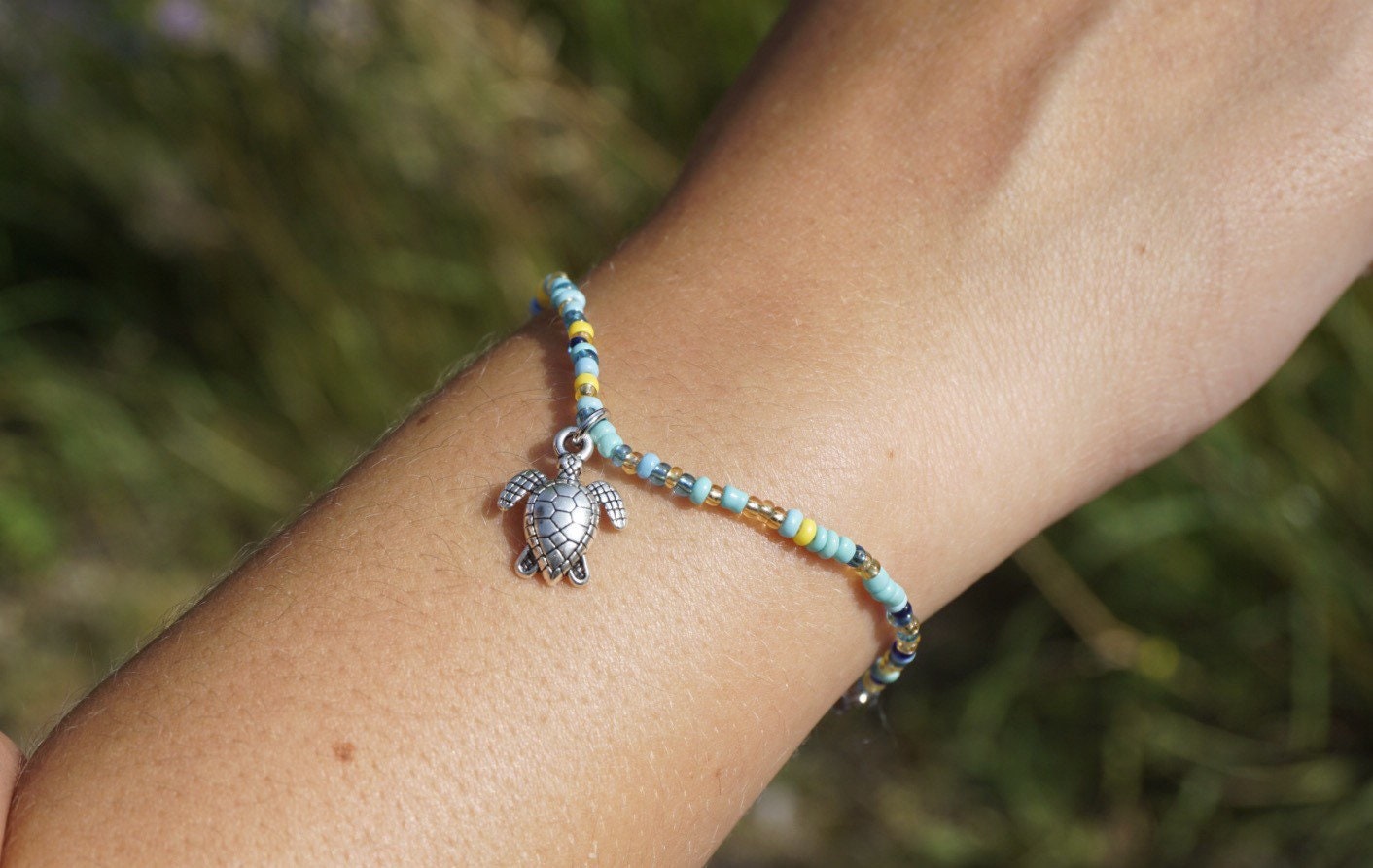 Perlenarmband Mit Schildkröten-Anhänger, Turtle Bracelet Perlenarmband Mit Schildkröten-Anhänger, Turtle Bracelet von HKButterflyBracelets
