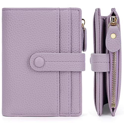 HKCLUF Geldbörse Damen Kleine, Geldbeutel Frauen Leder RFID Portemonnaie mit Münzfach Damengeldbörsen Viele Fächer(A06-Taro lila) von HKCLUF