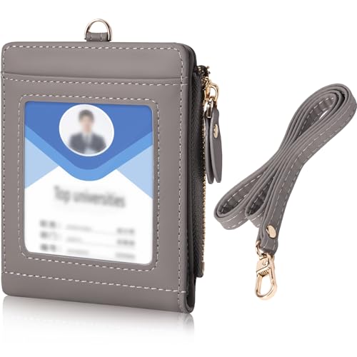HKCLUF Geldbörse Damen Portemonnaie Damen Klein PU Leder Geldbeutel Klein mit 9 Kartenfächern für Beruf Alltag Grau von HKCLUF