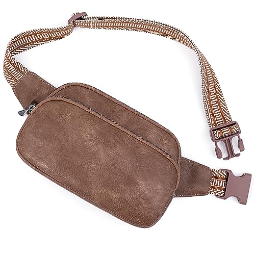 HKCLUF Gürteltasche Für Damen,Veganes Leder Kleine Gürteltasche Für Überall Mit Verstellbarem Riemen Unisex Mini Umhängetasche Gürteltasche(Khaki) von HKCLUF