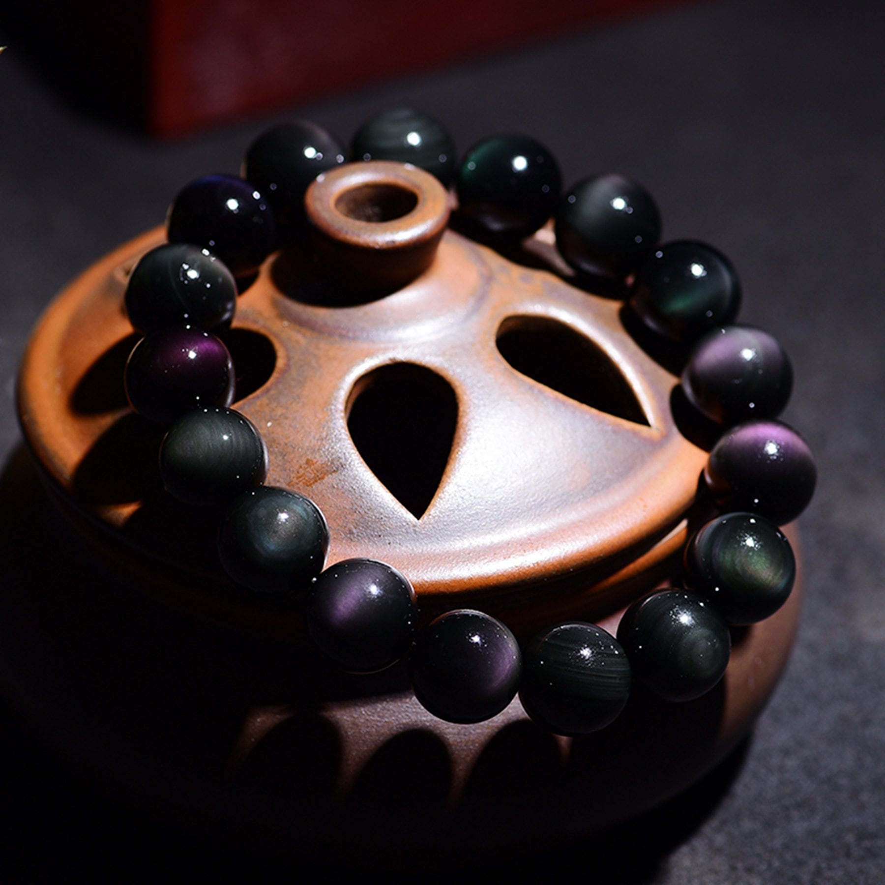 Natürliche Regenbogen Schwarz Obsidian Perlen/Glanz Armband/Erdung Schmuck/Reiki Energie Heilung/Negativität Schutz/Geschenk Für Sie Natürliche Regenbogen Schwarz Obsidian Perlen/Glanz Armband/Erdung Schmuck/Reiki Energie Heilung/Negativität Schutz/Geschenk Für Sie von HKFossiltown