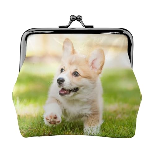 Corgi Puppy Printing Leichte Münzgeldbörse, minimalistische Geldbörse für Kaffeelaufen und lokale Ausflüge, Schwarz , Einheitsgröße, Münztasche von HKHLHLH
