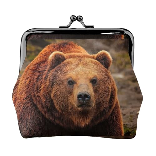 Grizzly Bear Printing Leichte Münzbörse, Minimalistische Geldbörse für Kaffeelaufen und lokale Ausflüge, Schwarz , Einheitsgröße, Münztasche von HKHLHLH