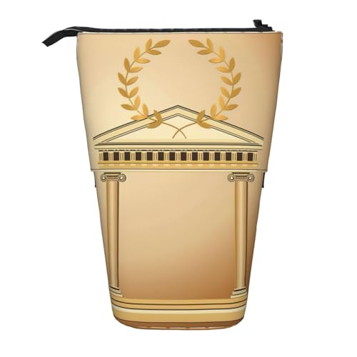 HKHLHLH Antikes Gebäude mit römischem Olivenzweig und griechischem Federmäppchen, Stehender Stifthalter, Teleskop-Tasche, Pop-Up-Kosmetiktasche, für Mädchen, Jungen, Studenten, Schwarz , Einheitsgröße HKHLHLH Antikes Gebäude mit römischem Olivenzweig und griechischem Federmäppchen, Stehender Stifthalter, Teleskop-Tasche, Pop-Up-Kosmetiktasche, für Mädchen, Jungen, Studenten, Schwarz , Einheitsgröße von HKHLHLH