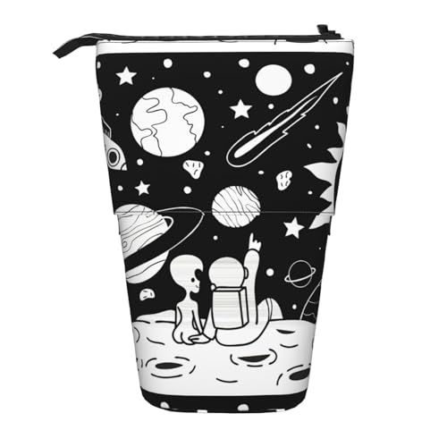 HKHLHLH Astronaut und Alien Federmäppchen, Stehender Stifthalter, Teleskop-Tasche, Pop-Up-Kosmetiktasche, für Mädchen, Jungen, Studenten, Schwarz , Einheitsgröße, Taschen-Organizer HKHLHLH Astronaut und Alien Federmäppchen, Stehender Stifthalter, Teleskop-Tasche, Pop-Up-Kosmetiktasche, für Mädchen, Jungen, Studenten, Schwarz , Einheitsgröße, Taschen-Organizer von HKHLHLH