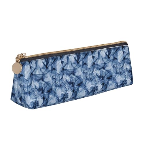 HKHLHLH Dunkelblaues Federmäppchen mit Marmor-Druck, Schüleretui, Reißverschluss, Stifthalter, praktisches Federmäppchen für Kinder, für Schule, Büro, weiß, Einheitsgröße, Kosmetiktasche von HKHLHLH