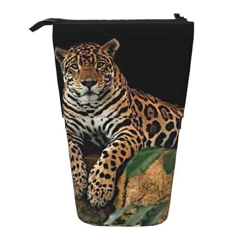 HKHLHLH Federmäppchen, Motiv: afrikanische Wildtiere, Leopardenmuster auf Felsen, Stehender Stifthalter, Teleskop-Tasche, Pop-Up-Kosmetiktasche, für Mädchen, Jungen, Studenten, Schwarz , Einheitsgröße HKHLHLH Federmäppchen, Motiv: afrikanische Wildtiere, Leopardenmuster auf Felsen, Stehender Stifthalter, Teleskop-Tasche, Pop-Up-Kosmetiktasche, für Mädchen, Jungen, Studenten, Schwarz , Einheitsgröße von HKHLHLH
