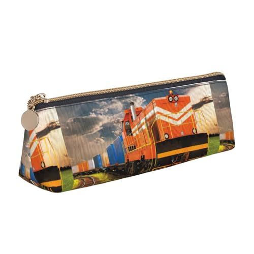 HKHLHLH Federmäppchen für Jungen und Mädchen, Motiv: Güterzug, multifunktional, für Schule, Arbeit, Reisen, weiß, Einheitsgröße, Taschen-Organizer von HKHLHLH