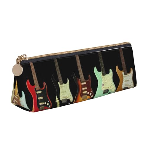 HKHLHLH Federmäppchen für Jungen und Mädchen, mit Kunstgitarre, multifunktional, Stifteetui für Schule, Arbeit, Reisen, weiß, Einheitsgröße, Taschen-Organizer von HKHLHLH