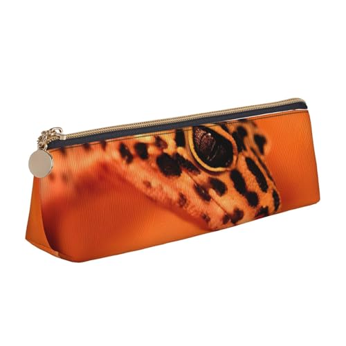 HKHLHLH Federmäppchen mit Leopardenmuster, kleiner Gecko, für Jungen und Mädchen, multifunktional, für Schule, Arbeit, Reisen, weiß, Einheitsgröße, Taschen-Organizer von HKHLHLH