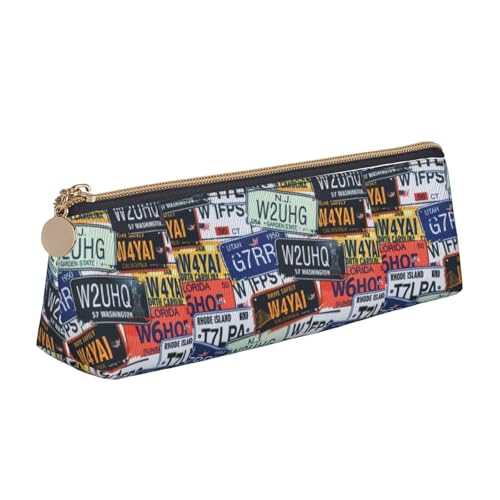 HKHLHLH Federmäppchen mit Nummernschild, für Jungen, Mädchen, multifunktional, Stiftebox für Schule, Arbeit, Reisen, weiß, Einheitsgröße, Taschen-Organizer von HKHLHLH