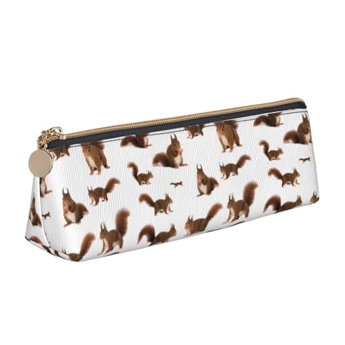 HKHLHLH Federmäppchen mit niedlichem Eichhörnchen-Motiv, für Jungen, Mädchen, multifunktional, für Schule, Arbeit, Reisen, weiß, Einheitsgröße, Taschen-Organizer von HKHLHLH