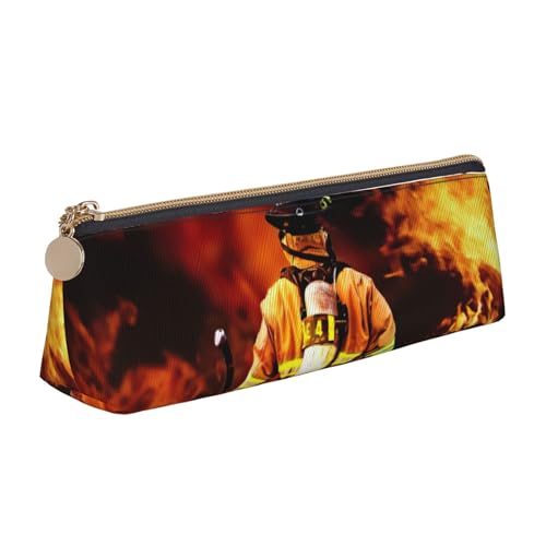 HKHLHLH Feuerwehrmann Feuerwehrmann Flamme Jungen Mädchen Federmäppchen für Kinder, Multifunktions-Bleistifttasche, Stiftebox für Schule, Arbeit, Reisen, weiß, Einheitsgröße, Taschen-Organizer von HKHLHLH