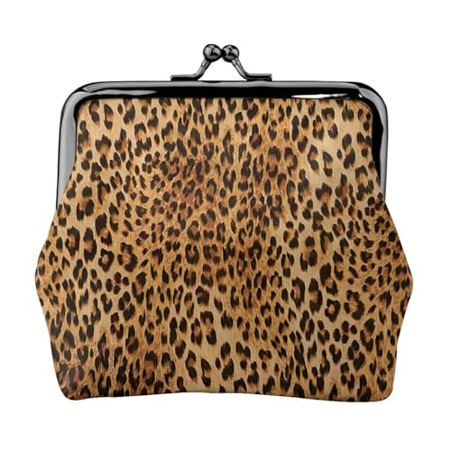 Leichte Münzbörse mit Leopardenmuster, minimalistische Geldbörse für Kaffeeläufe und lokale Ausflüge, Schwarz , Einheitsgröße, Münztasche von HKHLHLH