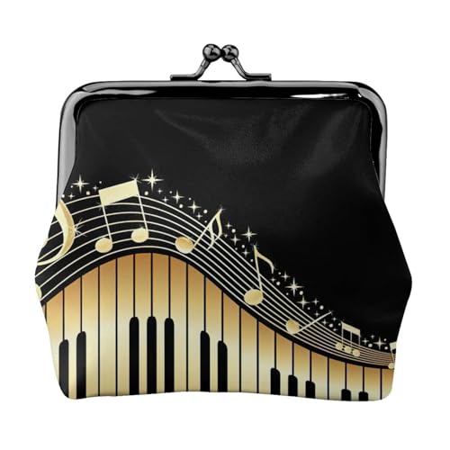 Leichte Münzbörse mit Musikdruck, minimalistische Geldbörse für Kaffeeläufe und lokale Ausflüge, Schwarz , Einheitsgröße, Münztasche von HKHLHLH