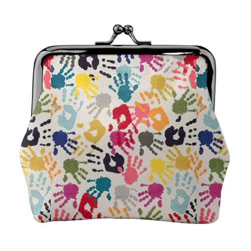 Leichte Münzgeldbörse mit Handdruck, minimalistische Geldbörse für Kaffeeläufe und lokale Ausflüge, Schwarz , Einheitsgröße, Münztasche von HKHLHLH