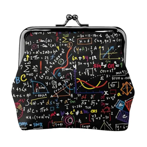 Leichte Münzgeldbörse mit Mathematik-Formel-Druck, minimalistische Geldbörse für Kaffeeläufe und lokale Ausflüge, Schwarz , Einheitsgröße, Münztasche von HKHLHLH
