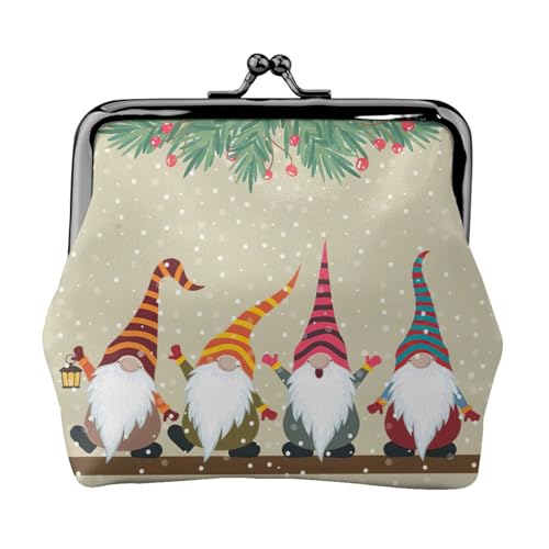 Leichte Münzgeldbörse mit Weihnachtswichteln, minimalistische Geldbörse für Kaffeeläufe und lokale Ausflüge, Schwarz , Einheitsgröße, Münztasche von HKHLHLH