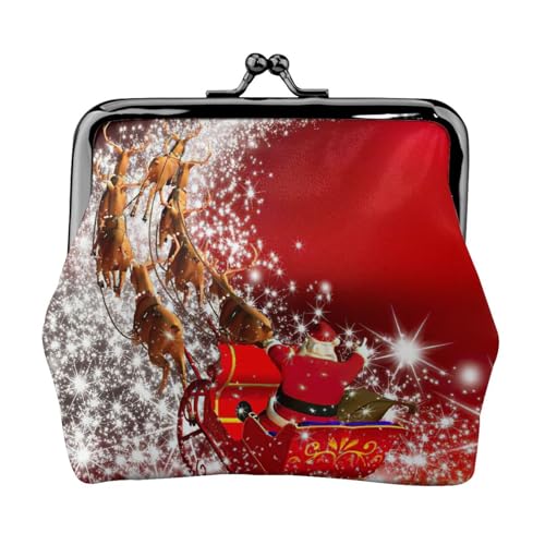 Leichte Münzgeldbörse mit Weihnachtszauberdruck, minimalistische Geldbörse für Kaffeeläufe und lokale Ausflüge, Schwarz , Einheitsgröße, Münztasche von HKHLHLH