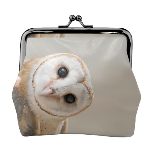 Leichte Münzgeldbörse mit lustigem Eulendruck, minimalistische Geldbörse für Kaffeeläufe und lokale Ausflüge, Schwarz , Einheitsgröße, Münztasche von HKHLHLH