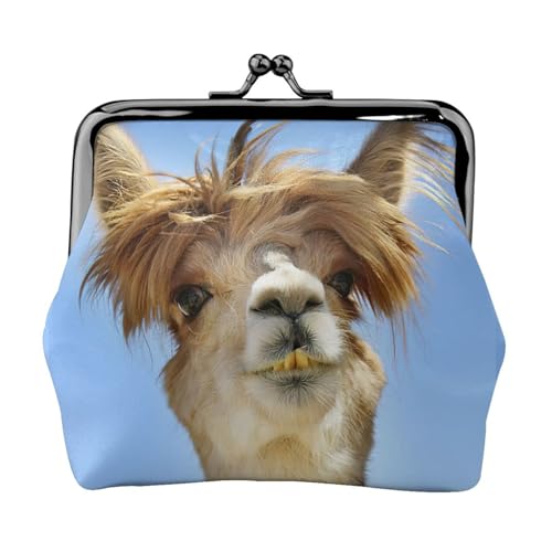 Lustiger Alpaka-Llama-Druck, leichte Münzbörse, minimalistische Geldbörse für Kaffeeläufe und lokale Ausflüge, Schwarz , Einheitsgröße, Münztasche von HKHLHLH