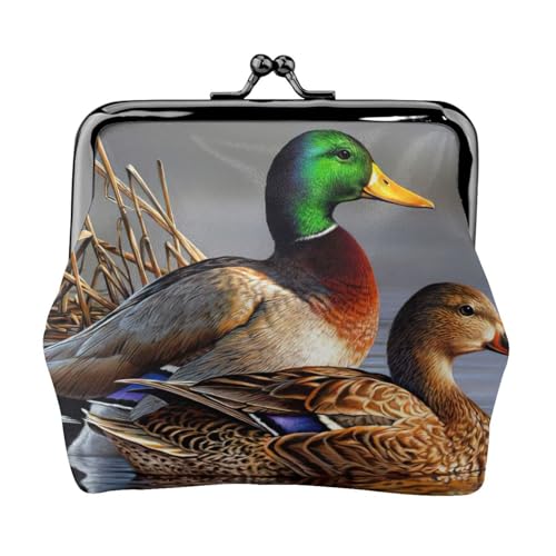 Mallard Duck Printing Leichte Münzgeldbörse, minimalistische Geldbörse für Kaffeeläufe und lokale Ausflüge, Schwarz , Einheitsgröße, Münztasche von HKHLHLH