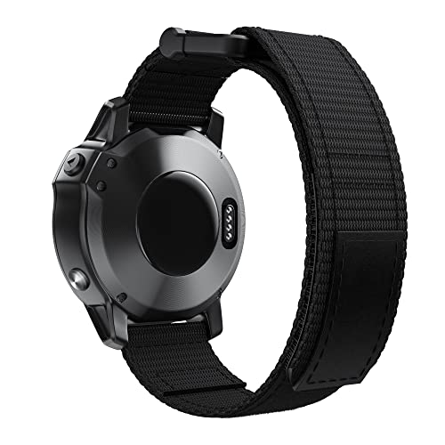 HKIDKK 22 x 26 mm Smartwatch-Armband, Sport-Nylon-Ersatzband für Garmin Fenix 6 6S 6X Pro 5 5X 5S 3 HR MK2 MK1 Tactix Delta Armband, 26mm For Fenix 5X 5XPlus, Achat von HKIDKK