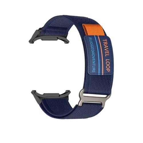 HKIDKK Nylon-Reiseschlaufenarmband für Samsung Galaxy Watch 7 Ultra 47 mm, Herren-Sportarmband für Galaxy 7 47 mm Ultra, keine Lücken, gebogenes Ende(05 Midnight Blue) von HKIDKK