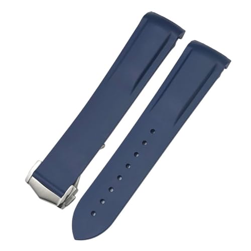 HKIDKK Silikon-Gummi-Uhrenarmbänder für Omega Seamaster Planet Ocean, für Speedmaster Moon Watch, wasserdichtes Armband, 20 mm / 22 mm, 22mm Black buckle von HKIDKK