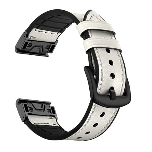 HKIDKK Uhrenarmband für Garmin Fenix 7 7X 6 6X Pro 5X 5 Plus 3HR 935 945, Schnellentriegelung, 22 mm / 26 mm, Lederband, Nylon-Handgelenkschlaufe, QuickFit 22mm, Achat von HKIDKK