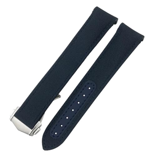HKIDKK Uhrenarmband für Omega Aqua Terra 150 Seamaster 007 Moonwatch, 20 mm, 21 mm, hochdichtes Nylongewebe, 19 mm, blaues Armband, 20 mm von HKIDKK