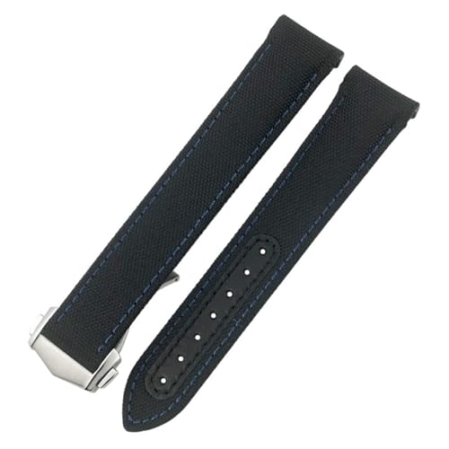 HKIDKK Uhrenarmband für Omega Aqua Terra 150 Seamaster 007 Moonwatch, 20 mm, 21 mm, hochdichtes Nylongewebe, 19 mm, blaues Armband, 21 mm von HKIDKK