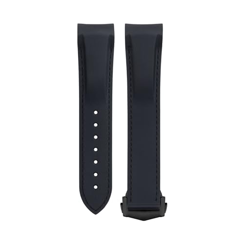 HKIDKK Weiches, flexibles Gummi-Uhrenarmband für Omega Speedmaster Moonwatch Seamaster 300 AT150 Planet Ocean 600, 20/21/22 mm, schwarze Schnalle, 20 mm, Achat von HKIDKK