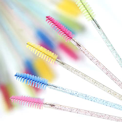 Wimpernbürsten, 50 Stück, Einweg-Kristall-Wimpernbürsten, mehrfarbige Einweg-Mascara-Stäbe, biegbar, leicht, Augenbrauen-Pinsel, Augenbrauenpinsel, Wimpernlift- und Tönungs-Make-up-Set von HKJHKJ