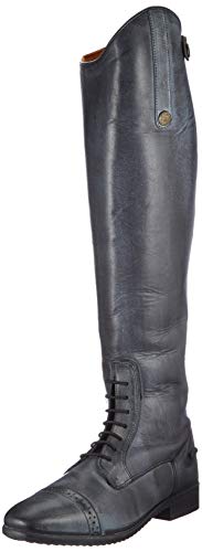 HKM Valencia Lederreitstiefel Unisex Standardlänge/-Weite 36–46 Reitstiefel, Schwarz/Grau, EU von HKM