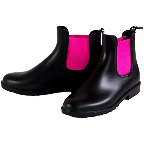 RL24 by HKM - Jodhpur Reitstiefeletten mit Elastikeinsatz Kunstleder schwarz/pink 39 soft/weit von RL24