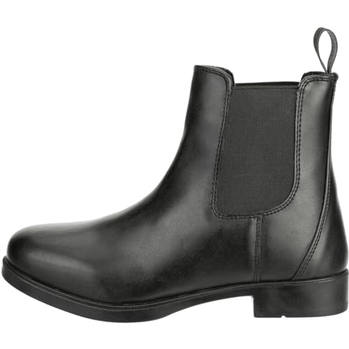 RL24 - Jodhpur Reitstiefelette soft | Herren & Damen Stiefeletten | mit Elastikeinsatz & Pull-On | wasserdichte Chelsea Boots aus Kunstleder | schwarze Reitschuhe | Größe 41 von RL24