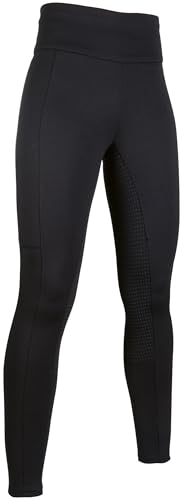 HKM Damen Cosy Style Silikon-Vollbesatz Leggings, Schwarz, 26-28 von HKM