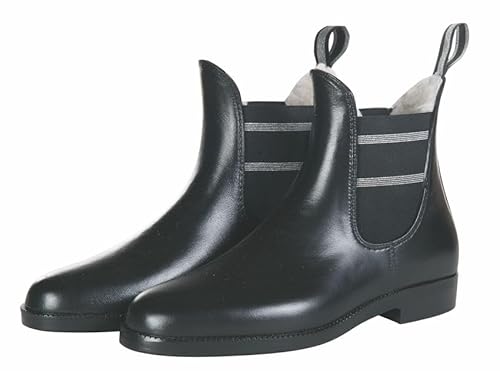 HKM Damen Jodhpurgummistiefel-Style Lurex-mit Teddyfutter Stiefelette, Schwarz, 44 EU von HKM