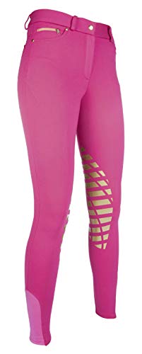 HKM Damen Reithose-Soft-Silikon-Kniebesatz3900 Trainingshose, pink, 42 von HKM