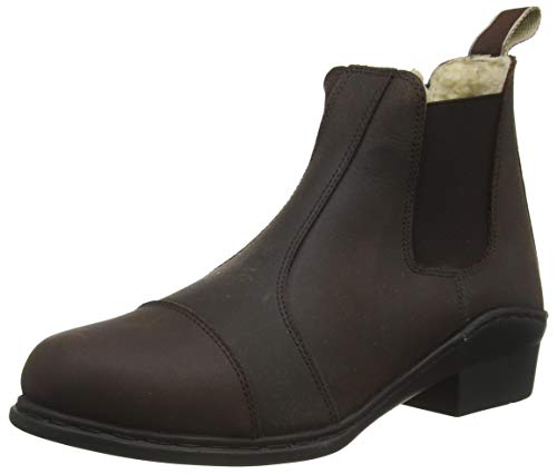 HKM Damen Stiefeletten-Wax/Teddyfutter-mit Elastikeinsatz2400 Reitstiefel, braun, 37 EU von HKM