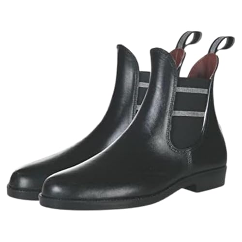 HKM - Jodhpurgummistiefel Style Lurex | Gummistiefeletten für Damen, Herren & Kinder | Regenstiefeletten mit Elastikeinsatz | wasserdichte Jodhpur-Stiefelette in Schwarz | Größe 40 von HKM